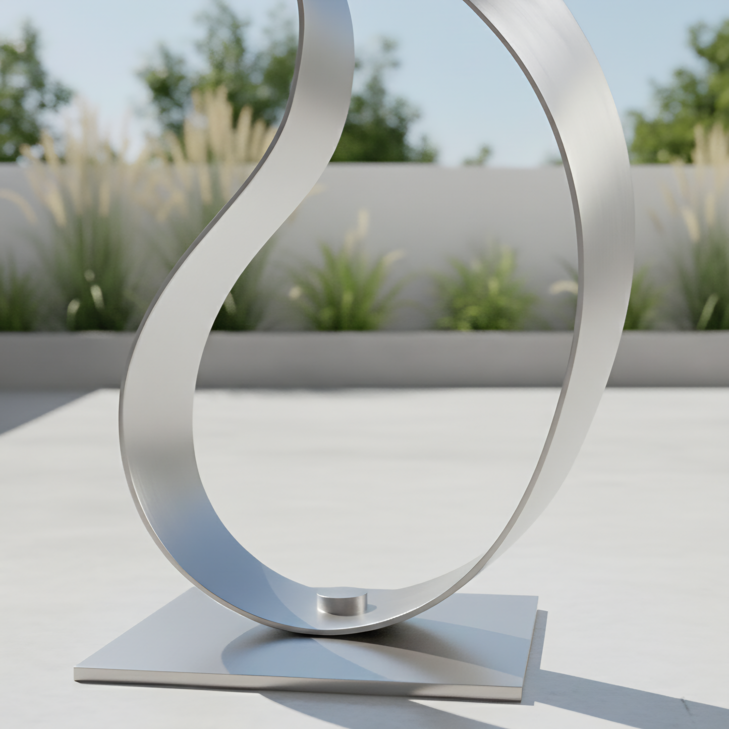 Silver Metal Sculpture:Modern Decor Titled Equilibrium