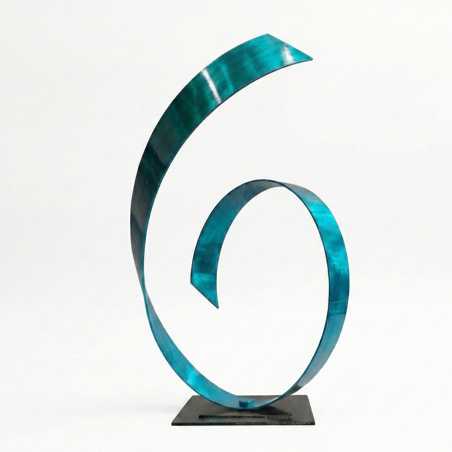 Teal Metal Sculpture: Contemporary Handcrafted Luxury Modern Decor