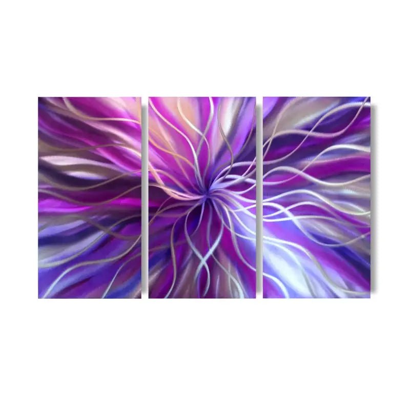 3 Panel Metal Artwork Set Titled Radiation - Modern Elements Metal Art - MEA783799SX