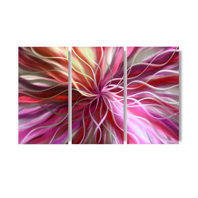 3 Panel Metal Artwork Set Titled Radiation - Modern Elements Metal Art - MEA789379SX