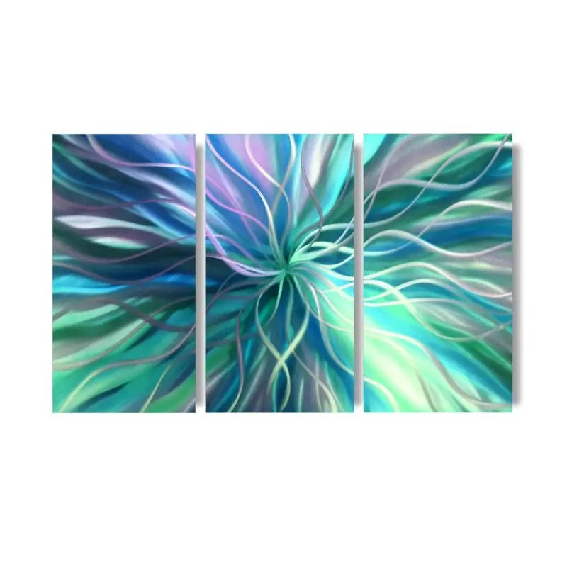 3 Panel Metal Artwork Set Titled Radiation - Modern Elements Metal Art - MEA69889SX