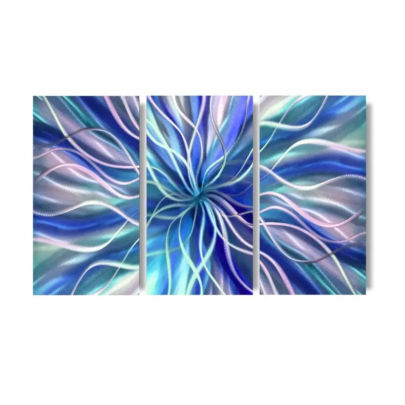 3 Panel Metal Artwork Set Titled Radiation - Modern Elements Metal Art - MEA773379SX