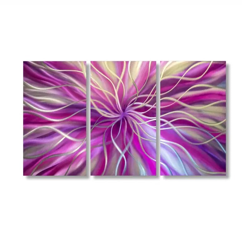 3 Panel Metal Artwork Set Titled Radiation - Modern Elements Metal Art - MEA78909SX