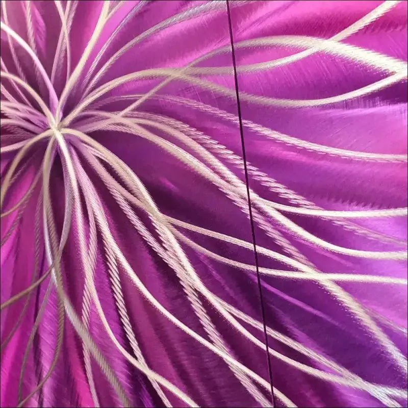 3 Piece Wall Art Titled "Radiation" (Purple Wall Art Set of 3) - Modern Elements Metal Art - ME4652180SX