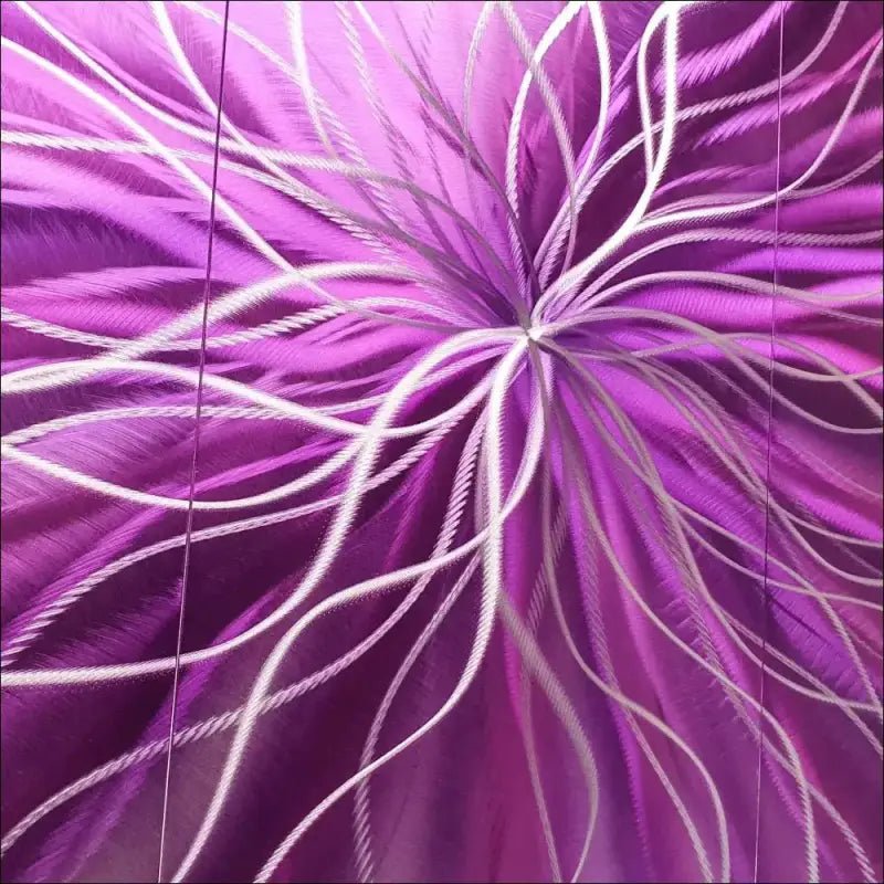3 Piece Wall Art Titled "Radiation" (Purple Wall Art Set of 3) - Modern Elements Metal Art - ME4652180SX