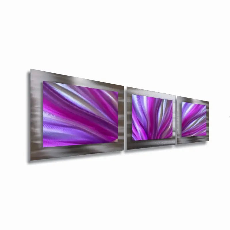 3 Section Wall Art Titled "Tesla" - Modern Elements Metal Art - ME6899SX