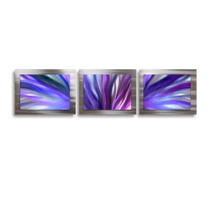 3 Section Wall Art Titled "Tesla" - Modern Elements Metal Art - ME6899SX