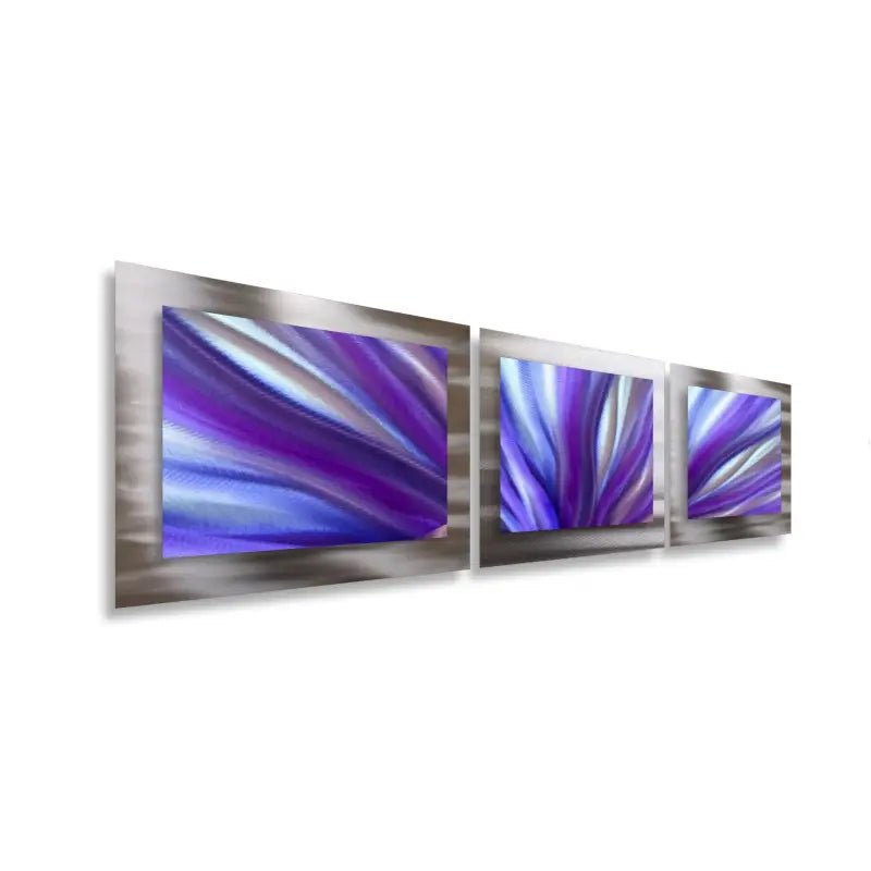 3 Section Wall Art Titled "Tesla" - Modern Elements Metal Art - ME6839SX
