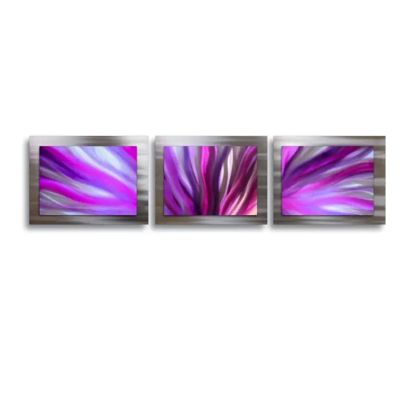 3 Section Wall Art Titled "Tesla" - Modern Elements Metal Art - ME6899SX