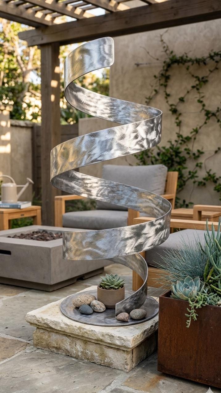 Metal Sculpture - Handcrafted Abstract Modern Art | Stainless Steel Reflective Artwork