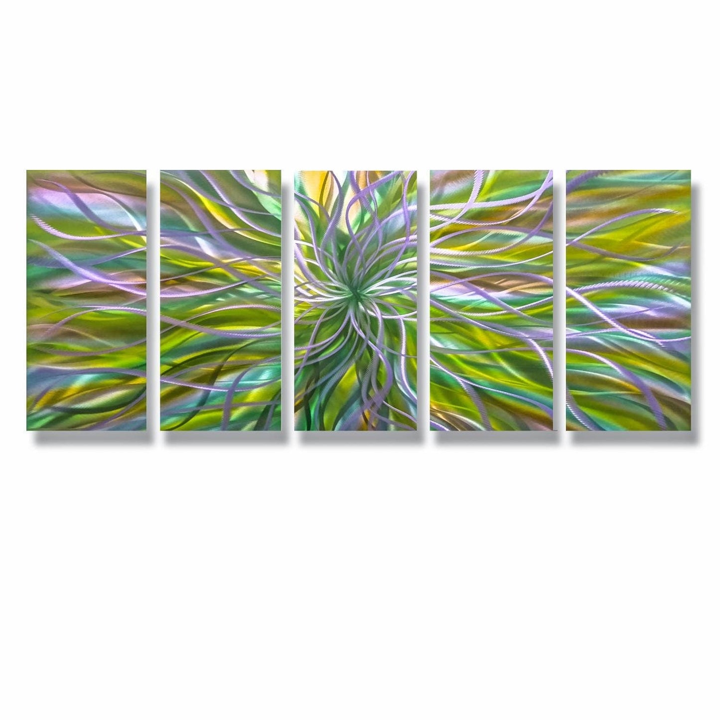 5 Panel Large Metal Wall Art Titled Radiation - Modern Elements Metal Art - MH678K