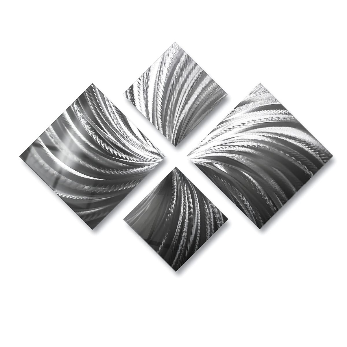 Handmade Silver Metal Wall Art Sculpture Set: Modern Abstract Decor