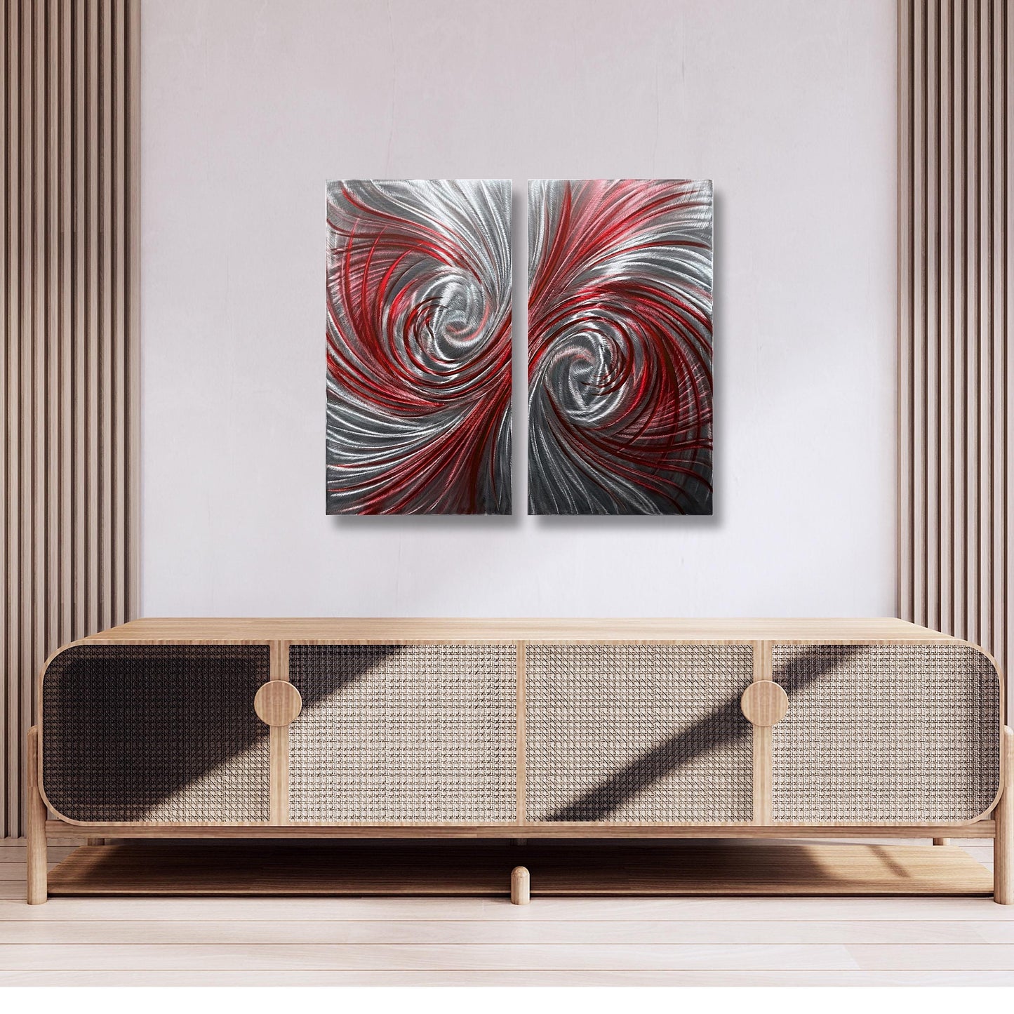 Luxury Metal Wall Art: Handcrafted Modern Wall Sculpture (Set of 2)