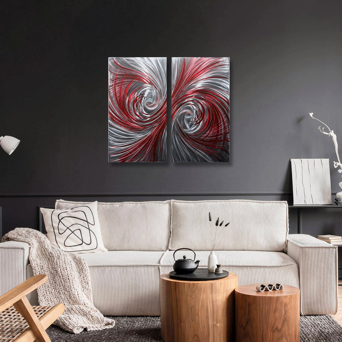 Luxury Metal Wall Art: Handcrafted Modern Wall Sculpture (Set of 2)