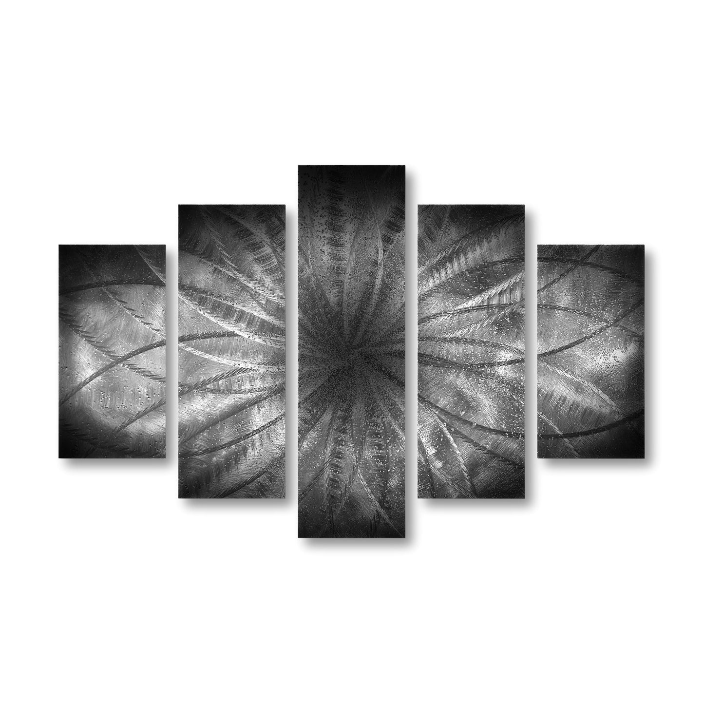 Teal Metal Wall Art Set: Crushed Glass Abstract Sculpture, Modern Home Decor