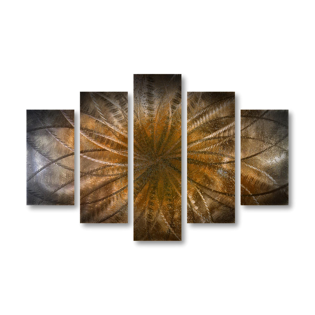 Teal Metal Wall Art Set: Crushed Glass Abstract Sculpture, Modern Home Decor