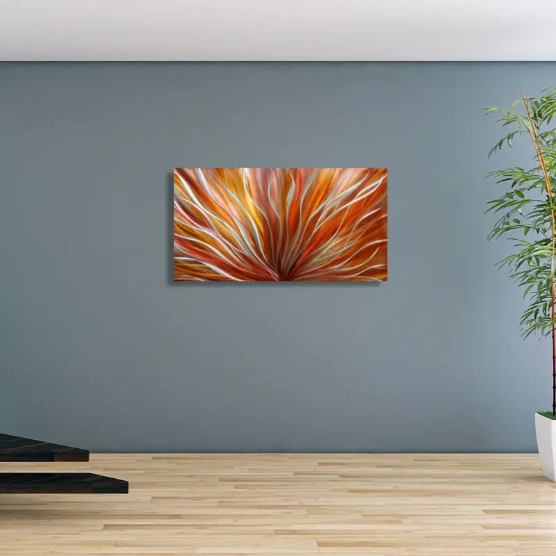 Abstract Metal Wall Art Titled "Modern Flame" - Modern Elements Metal Art - 63393939