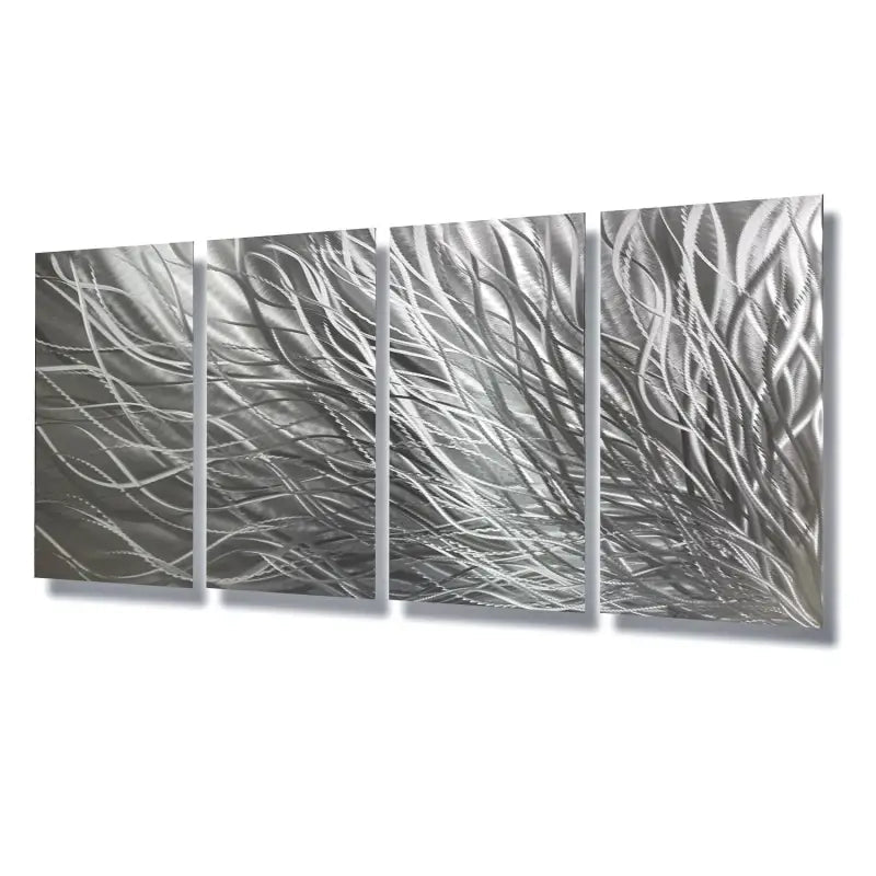 Abstract Modern Metallic Art Set Titled Kosmosis - Modern Elements Metal Art - ME78738J