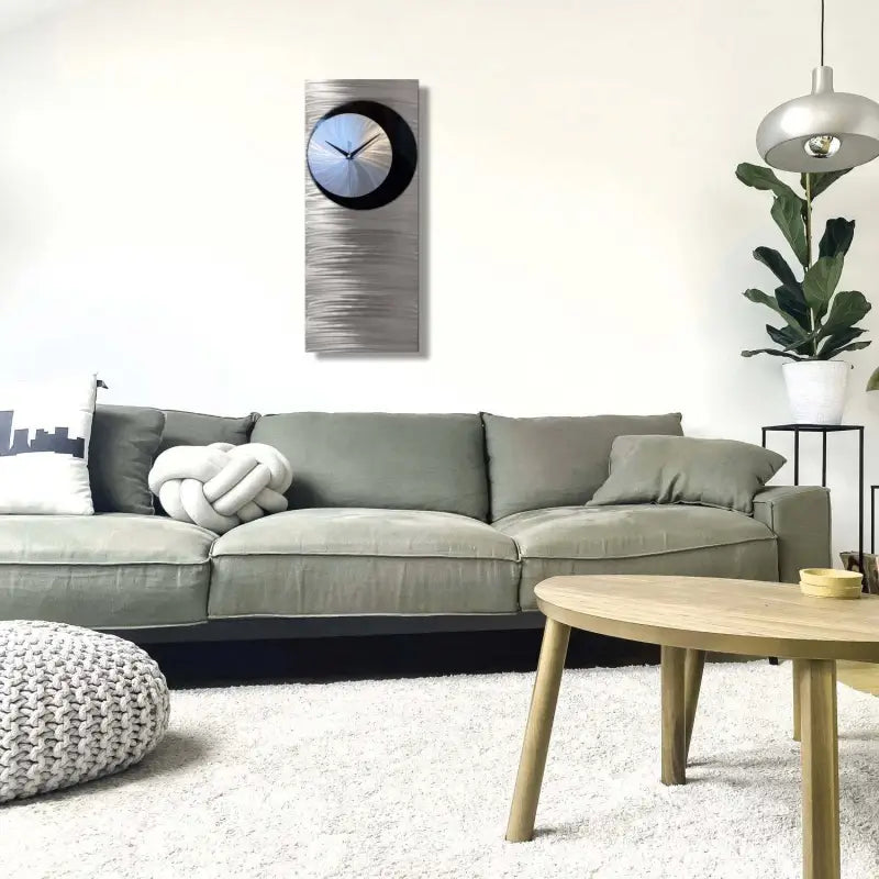 Black and Silver Wall Clock Titled βShadowβ Β£149.99 Christopher Henderson