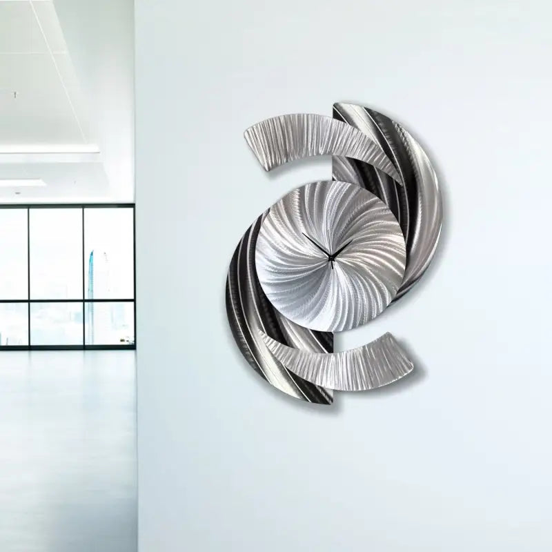 Black & Silver Large Wall Clock Titled ’Elliptical’ £159.99 Christopher Henderson