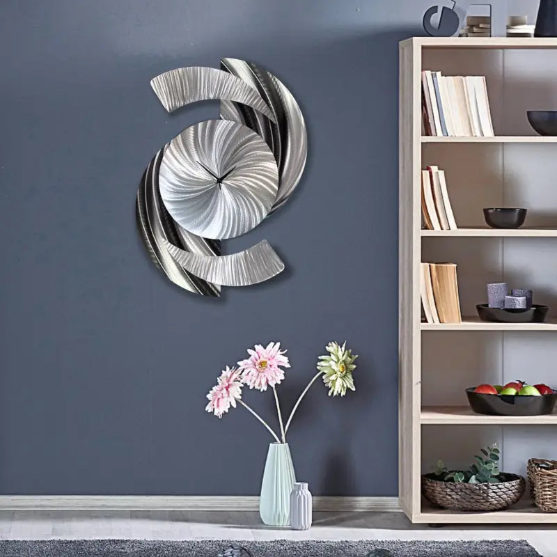 Black & Silver Large Wall Clock Titled ’Elliptical’ £159.99 Christopher Henderson