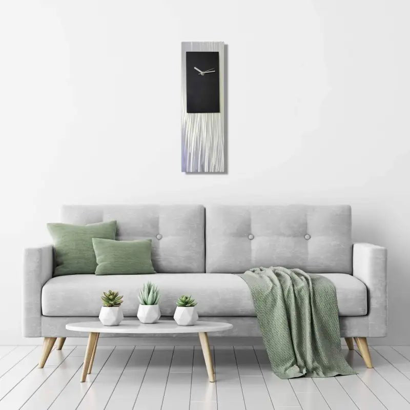 Black & Silver Wall Clock Titled "Atlas" - Modern Elements Metal Art - ME001LCV5