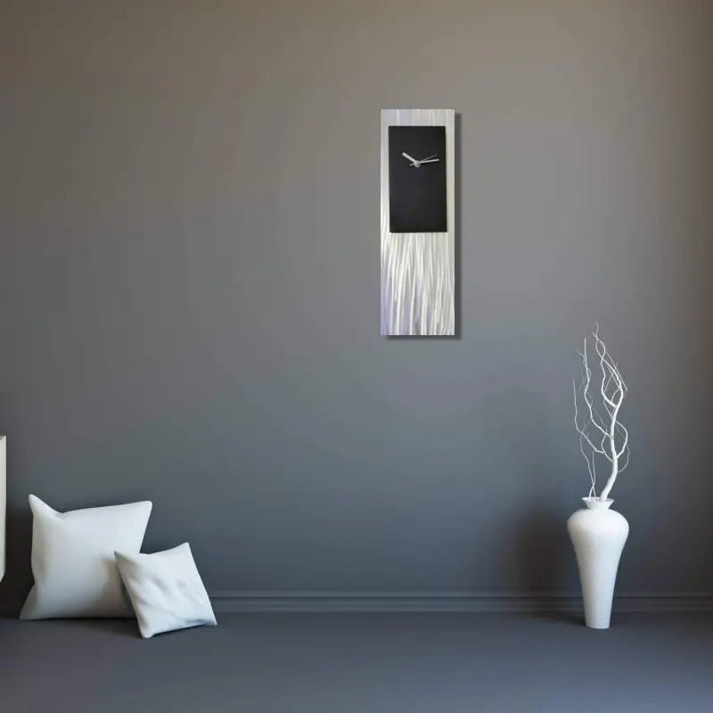 Black & Silver Wall Clock Titled "Atlas" - Modern Elements Metal Art - ME001LCV5