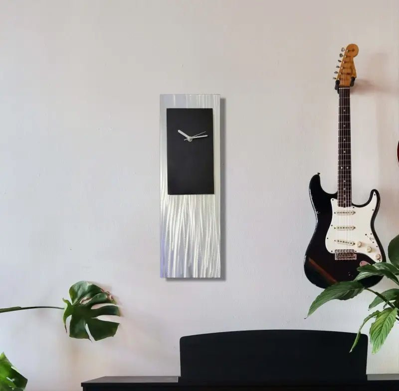 Black & Silver Wall Clock Titled "Atlas" - Modern Elements Metal Art - ME001LCV5
