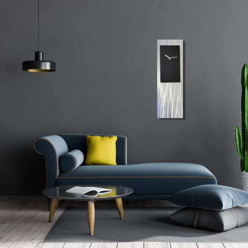 Black & Silver Wall Clock Titled "Atlas" - Modern Elements Metal Art - ME001LCV5