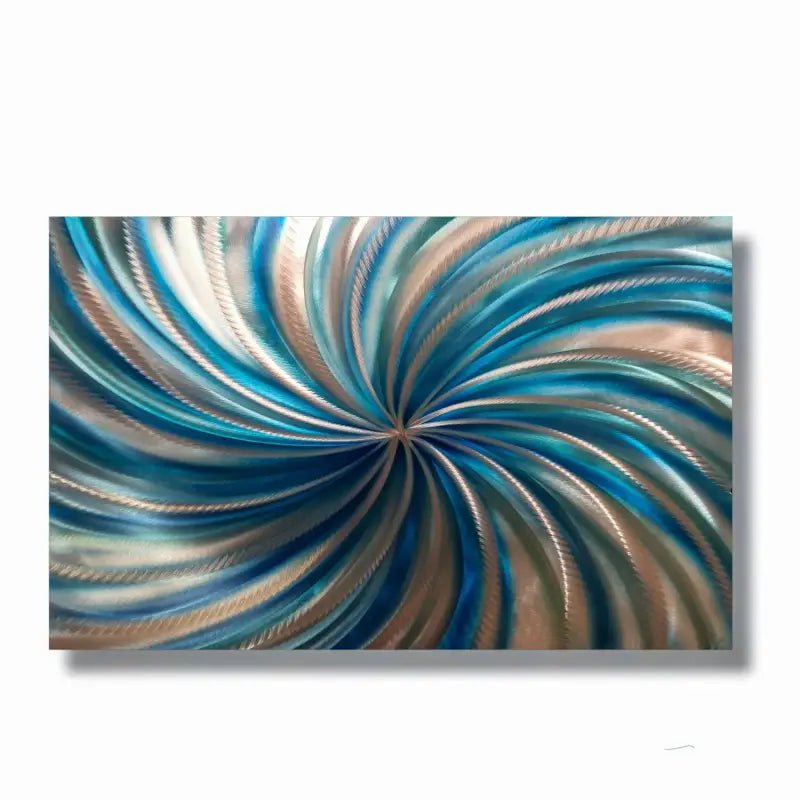 Blue Wall Art Sculpture Titled "Blue Spiral" - Modern Elements Metal Art - ME4652339SX