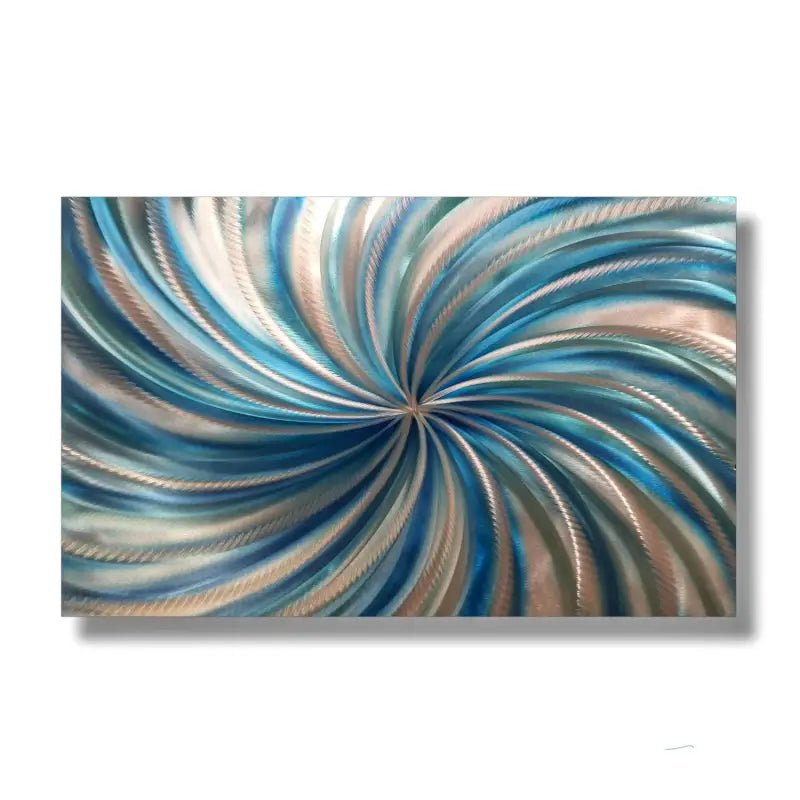 Blue Wall Art Sculpture Titled "Blue Spiral" - Modern Elements Metal Art - ME4652339SX