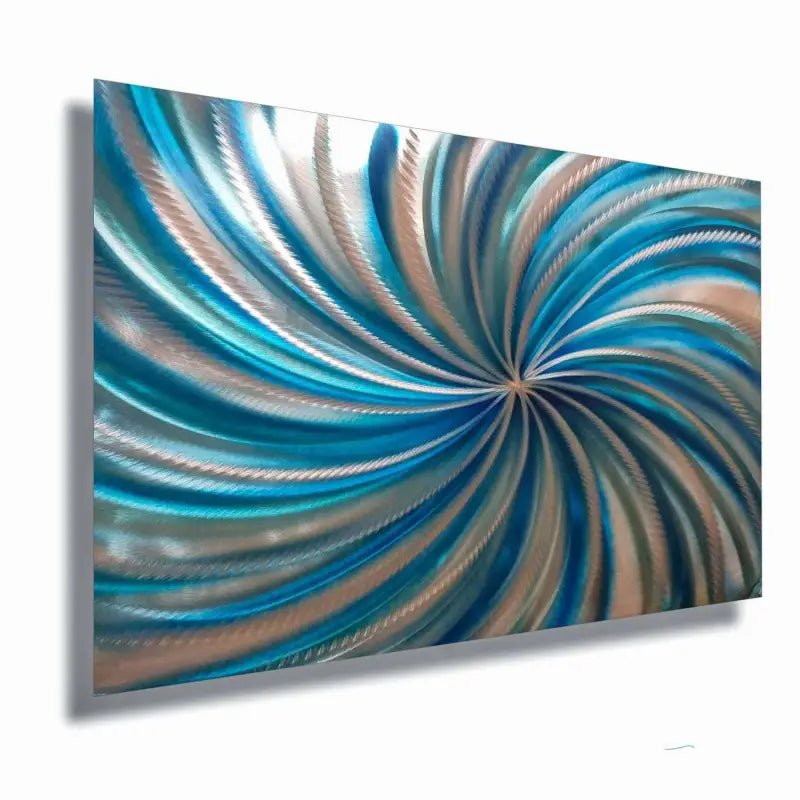 Blue Wall Art Sculpture Titled "Blue Spiral" - Modern Elements Metal Art - ME4652339SX