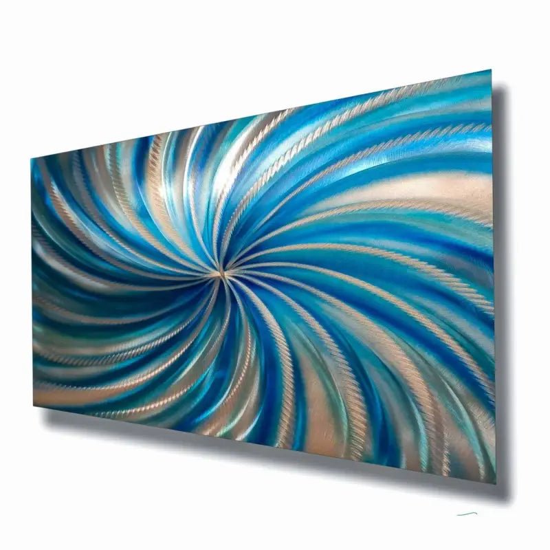 Blue Wall Art Sculpture Titled "Blue Spiral" - Modern Elements Metal Art - ME4652339SX