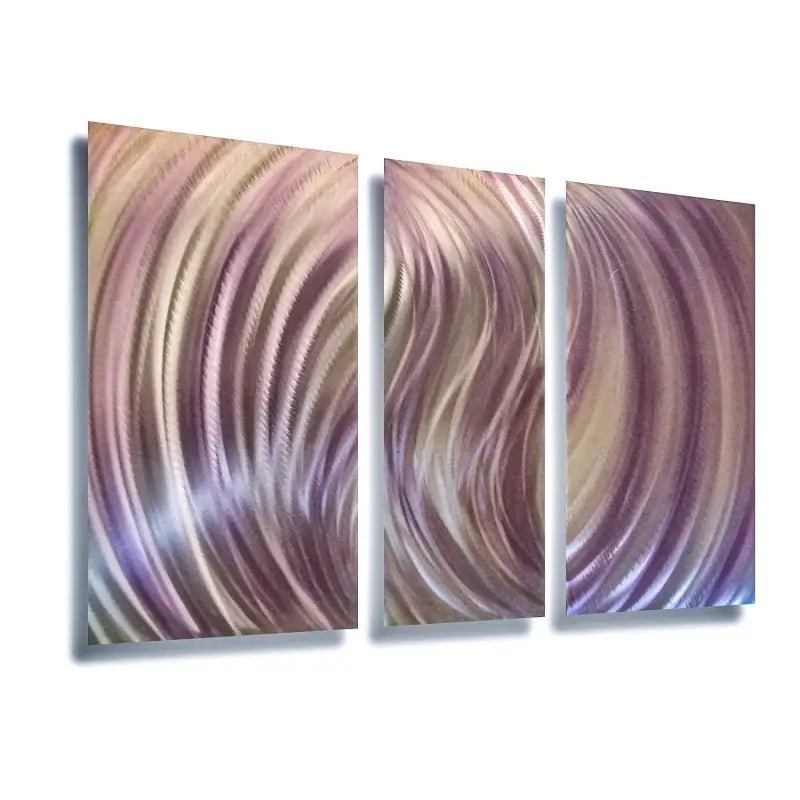 Blush and Silver Metal Wall Art Titled Forces - Modern Elements Metal Art - ME960TE