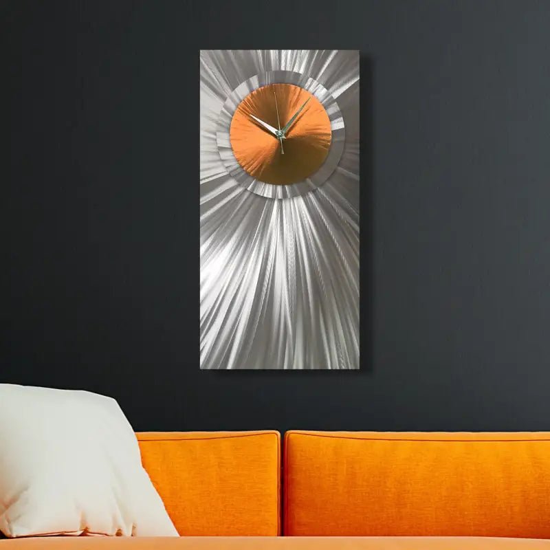Colourful Unique Wall Clock Titled Radical Atom - Modern Elements Metal Art - INV27270