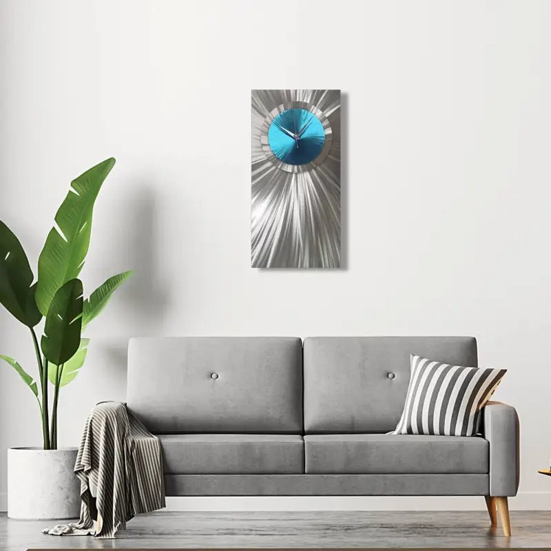 Colourful Unique Wall Clock Titled Radical Atom - Modern Elements Metal Art - INV27272