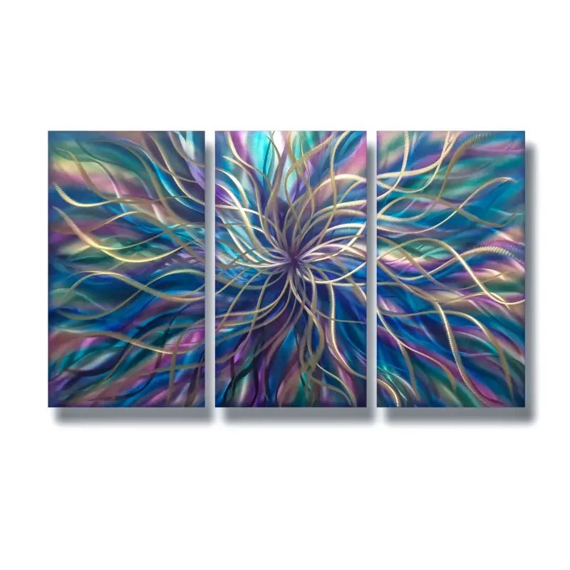 Contemporary Metal Wall Art Titled "Radiation" (Regal Edition) - Modern Elements Metal Art - ME46578