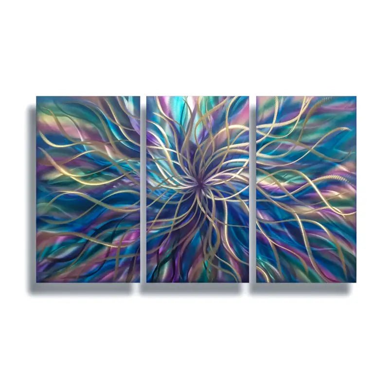 Contemporary Metal Wall Art Titled "Radiation" (Regal Edition) - Modern Elements Metal Art - ME46578