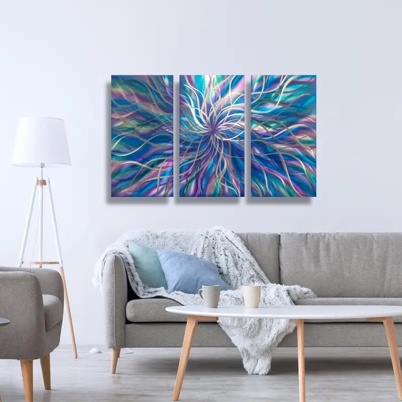 Contemporary Metal Wall Art Titled "Radiation" (Regal Edition) - Modern Elements Metal Art - ME46578