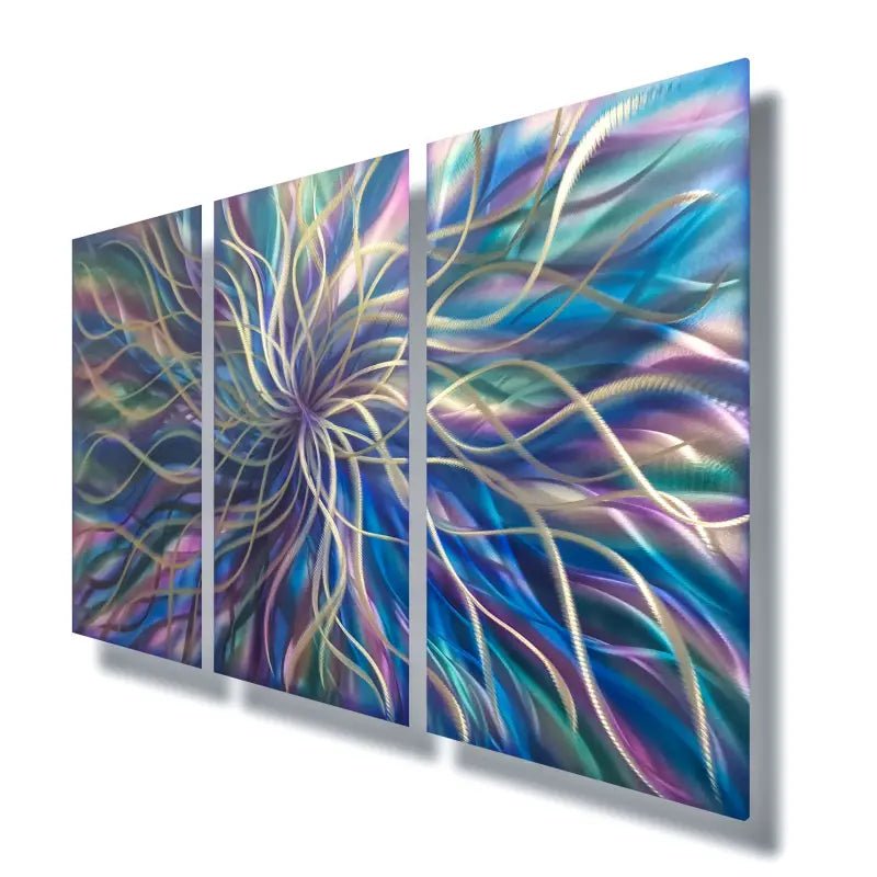 Contemporary Metal Wall Art Titled "Radiation" (Regal Edition) - Modern Elements Metal Art - ME46578