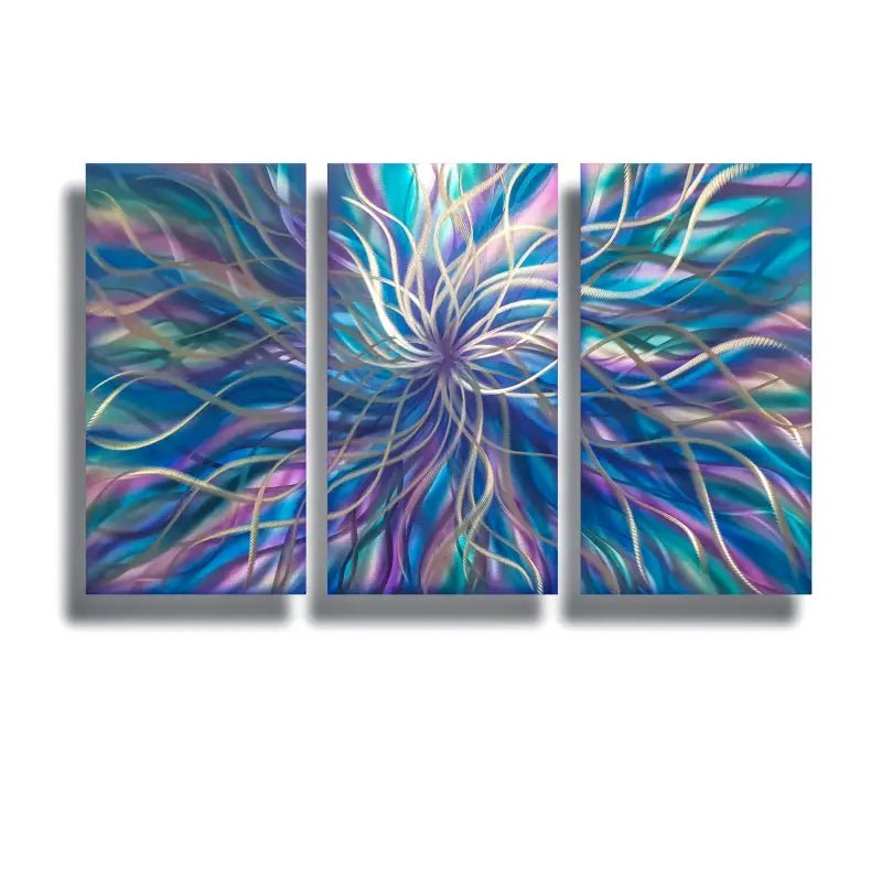 Contemporary Metal Wall Art Titled "Radiation" (Regal Edition) - Modern Elements Metal Art - ME46578