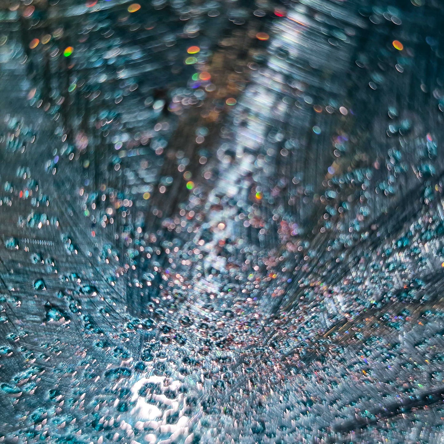 Crushed Glass Turquoise Metal Wall Art Titled "Radion" Limited Edition - Modern Elements Metal Art - ME967965HK