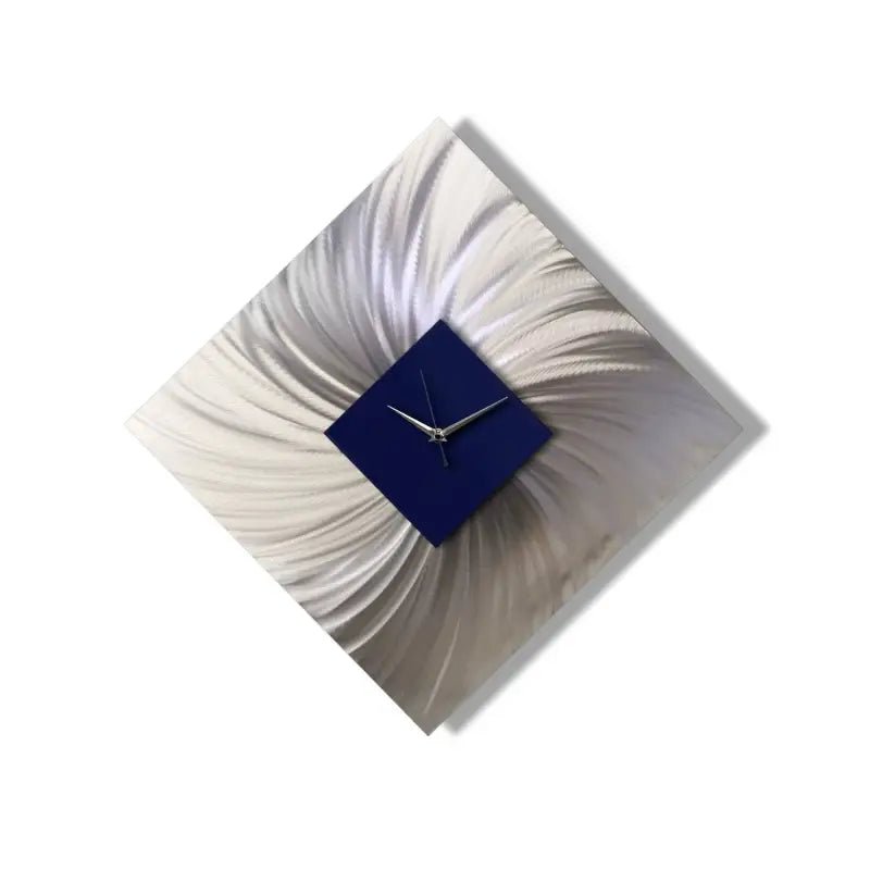 Dark Blue Wall Clock Titled Nobel - Modern Elements Metal Art - ME798864
