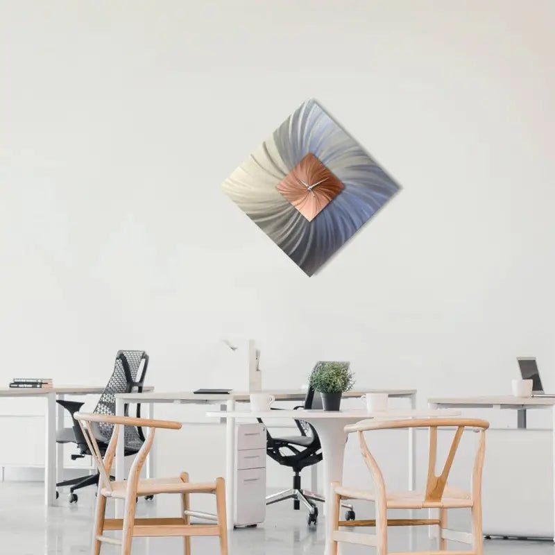 Diamond Wall Clock Titled "Methone" - Modern Elements Metal Art - ME70866