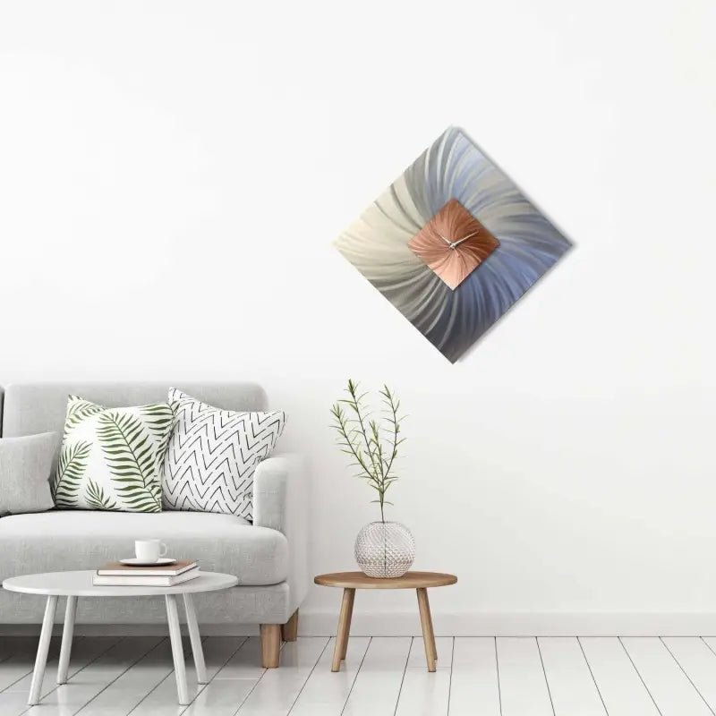 Diamond Wall Clock Titled "Methone" - Modern Elements Metal Art - ME70866