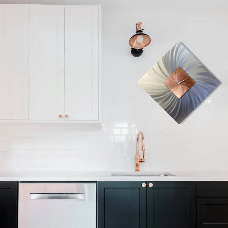 Diamond Wall Clock Titled "Methone" - Modern Elements Metal Art - ME70866