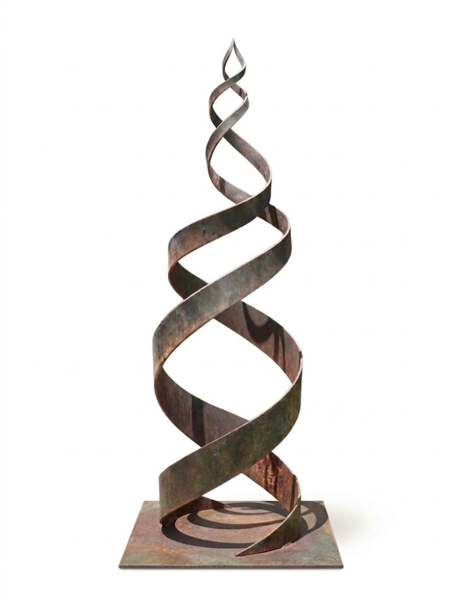 Garden Metal Sculpture with Rust Patina