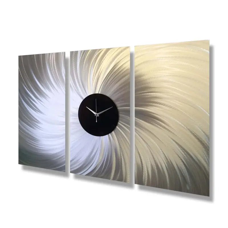 Extra Large Wall Clock Titled "Black Hole" Set of 3 - Modern Elements Metal Art - ME0823P9