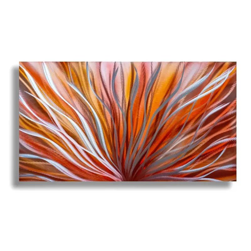 Fire Metal Wall Art Sculpture Titled Modern Flame - Modern Elements Metal Art - ME6789H