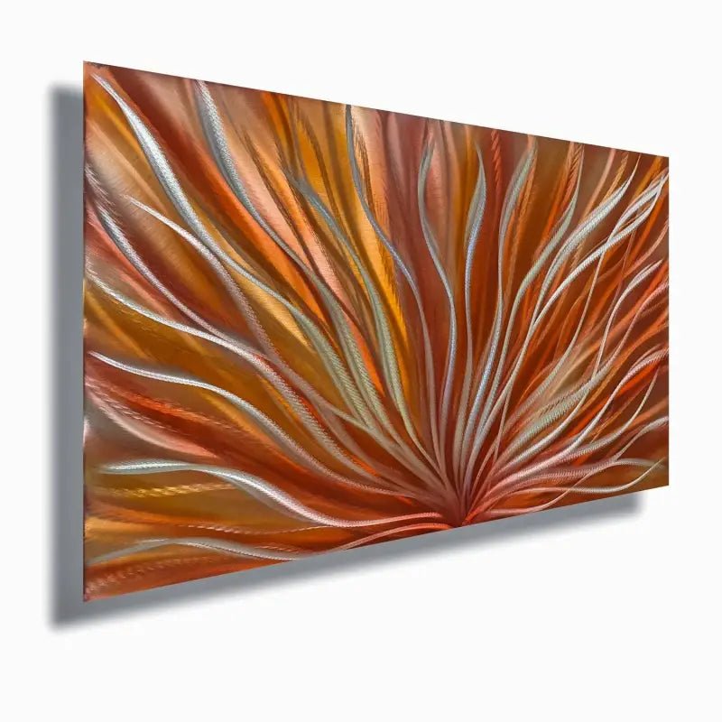 Fire Metal Wall Art Sculpture Titled Modern Flame - Modern Elements Metal Art - ME6789H